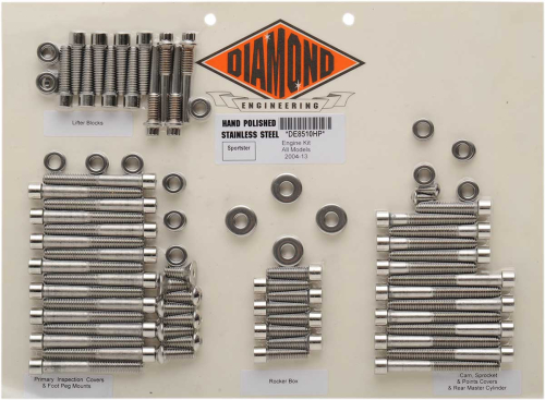 Diamond Engineering - Diamond Engineering OEM-Style Polished Stainless Engine Kit - DE8510H