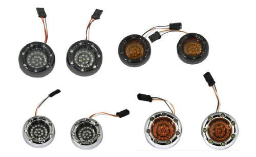 Custom Dynamics - Custom Dynamics Bullet Ringz LED Turn Signals - Chrome - Amber Inner/Amber Outer/Amber Lens - BTRCAJAEA