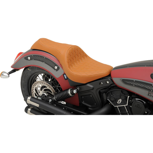 Drag Specialties - Drag Specialties Caballero Seat - Diamond Stitch - Brown - 0810-1996