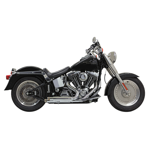 Bassani Manufacturing - Bassani Manufacturing Pro Street Exhaust System with Heat Shields - Slash Cut - Chrome - 1S24F