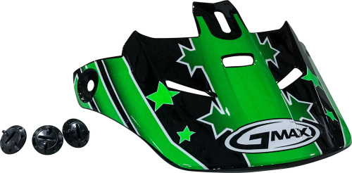 G-Max - G-Max Visor for GM46Y Youth Helmet - S/Star Black/Green - G046119
