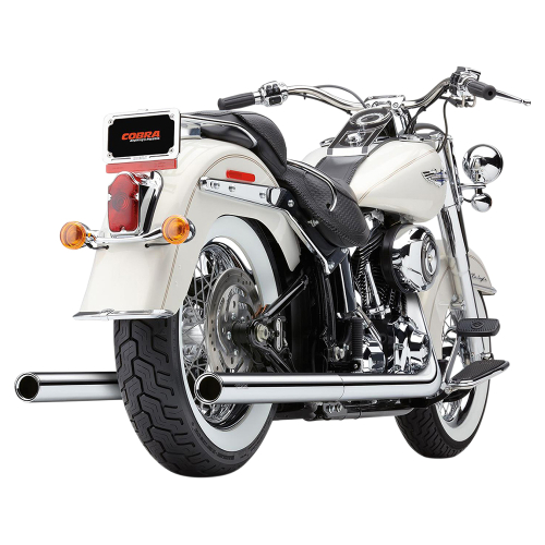 Cobra - Cobra Softail Dual Exhaust System with Billet Tips - 6985