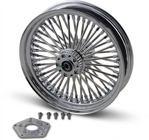 Drag Specialties - Drag Specialties Fat Daddy 50 Spoke Radially Laced Front Wheel - 18x3.5 (Single Disc) - 0203-0251