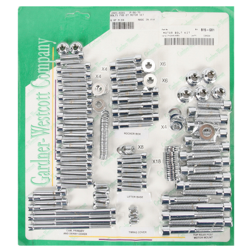 Gardner-Westcott - Gardner-Westcott Motor Chrome Steel Socket-Head Bolt Kit - P-96-75