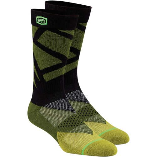 100% - 100% Rift Casual Socks - 24015-005-18 - Green - Lg-XL