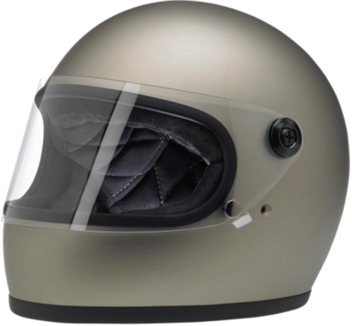 Biltwell Inc. - Biltwell Inc. Gringo S Solid Helmet - GSTITFLGRYXSM - Flat Titanium - X-Small