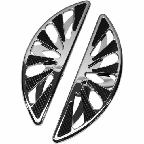 Carl Brouhard Designs - Carl Brouhard Designs Spiro Series Passenger Floorboards - Chrome - FBRSSC