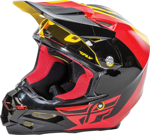 Fly Racing - Fly Racing F2 Carbon Pure Helmet - 73-4124XS - Yellow/Red/Black - X-Small