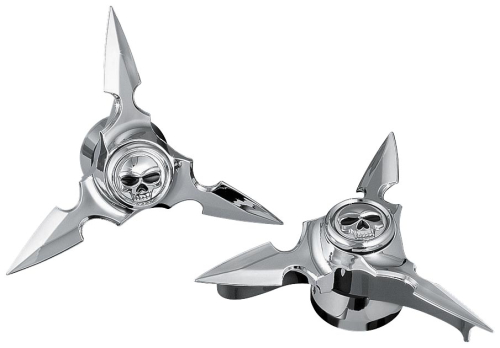 Kuryakyn - Kuryakyn Spun Blade Spinning Axle Caps with Zombie Center - 1237