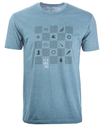 Fly Racing - Fly Racing Checkers T-Shirt  - 352-1041L - Indigo - Large