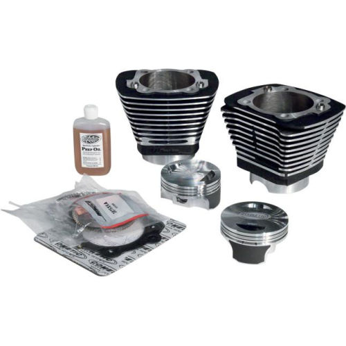 Revolution Performance - Revolution Performance Monster Big Bore Kit (100in. Flat Top) - Bore 3.875in. - 10.5:1 Compression - Black/Highlighted Fins - 201-210W