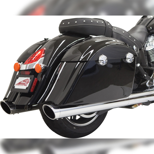 Bassani Manufacturing - Bassani Manufacturing 4in. Polished Slip-On with Polished Slant-Cut End Caps - 8C17S