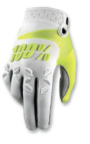 100% - 100% Airmatic Gloves - 10004-00010 - White - Small