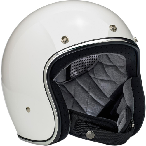 Biltwell Inc. - Biltwell Inc. Bonanza Solid Helmet - 1001-104-202 - Gloss White - Small
