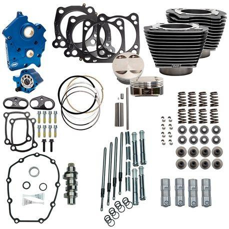 S&S Cycle - S&S Cycle 128in. Power Packages for M-Eight - with Highlighted Fins- Chain Drive Cams - Black Granite - 310-1109