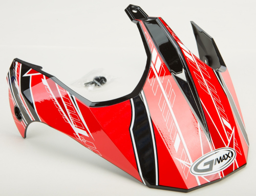 G-Max - G-Max Visor with Screws for GM-11/S Helmets - Nova Black/Red/White - G011041