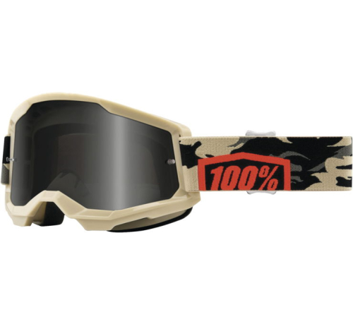 100% - 100% Strata 2 Kombat Sand Goggles - 50030-00003 - Kombat / Smoke Lens - OSFM