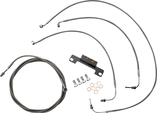 LA Choppers - LA Choppers Standard Handlebar Cable/Brake & Clutch Line/Wire Kit - Stainless Braided - LA-8056KT-08
