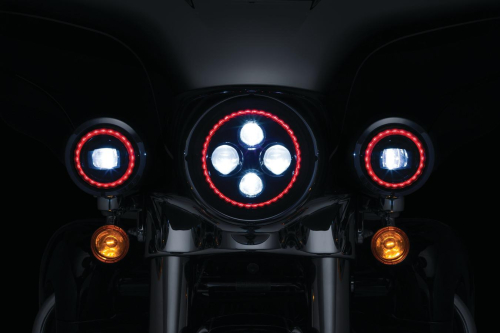 Kuryakyn - Kuryakyn Orbit Prism 4-1/2in. LED Passing Lamps with Bluetooth Controlled Multi-Color Halo - Pair - 2467