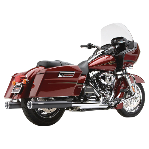 Cobra - Cobra 3in. Slip-On Muffler with RacePro Tips - Raven Black - 6070RB