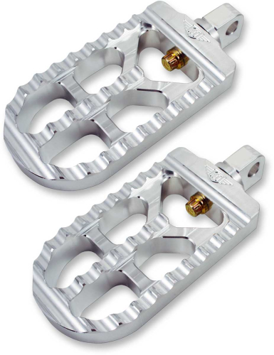 Joker Machine - Joker Machine Adjustable Serrated Footpegs - 4 1/2in. L x 2 1/2in. W x 1in. Thick - Clear Anodized - 08-56-2