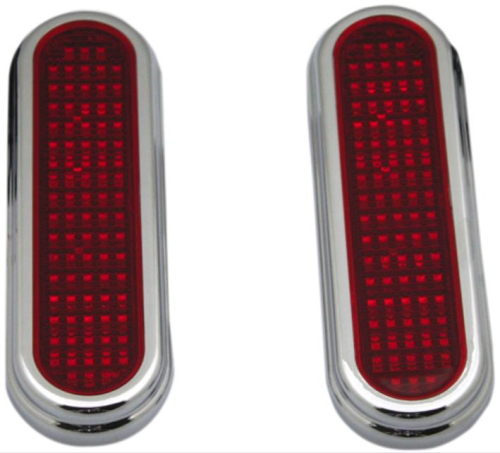 Custom Dynamics - Custom Dynamics Flatz Lights - Chrome - Clear LEDs with Red Lenses - GENFLATZREDC