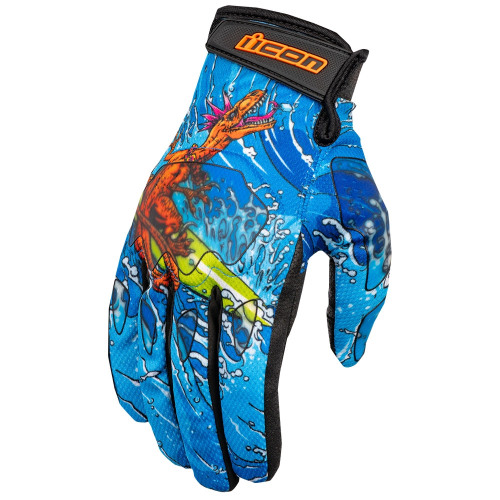 Icon - Icon Hooligan Dino Fury Gloves - 3301-4635 - Blue - Small