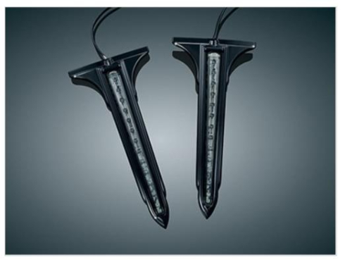 Kuryakyn - Kuryakyn Wedge LED Rear Saddlebag Accents - Gloss Black - 7263