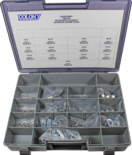 Colony - Colony Nylon Insert Locknuts - Chrome Plated - TRAY-002