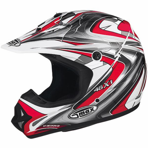 G-Max - G-Max Visor for GM46X-1 Core Graphic Helmets - Md-3XL - White/Red/Silver/Black - G980270
