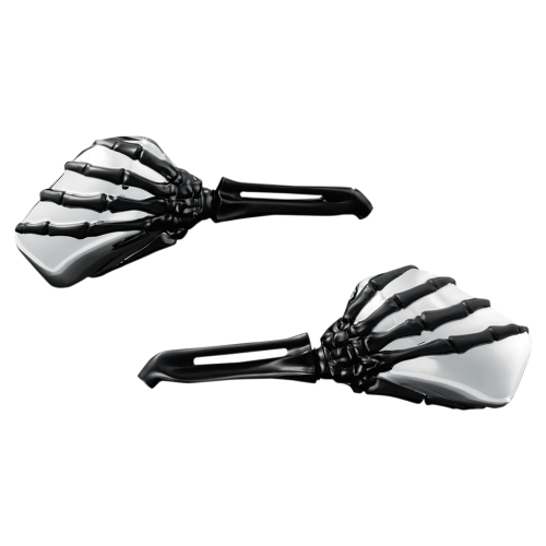 Kuryakyn - Kuryakyn Skeleton Hand Mirrors - Black Stem with Chrome Head - 1764