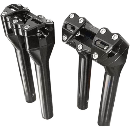 MJK Performance - MJK Performance Handlebar Riser Kit - 10in. Pullback - Black Anodized - P-4218