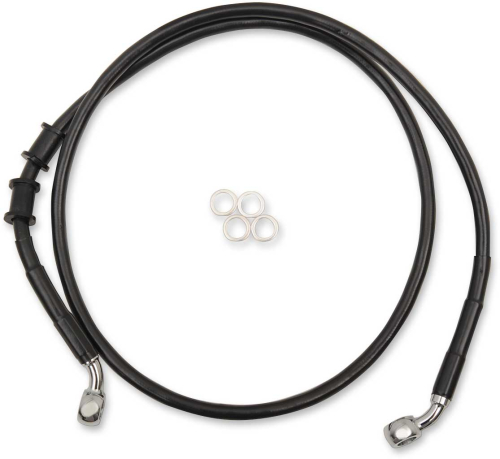 Drag Specialties - Drag Specialties Extended Length Stainless Steel Front Brake Line Kit - +8in. - Black Vinyl - 1741-5379