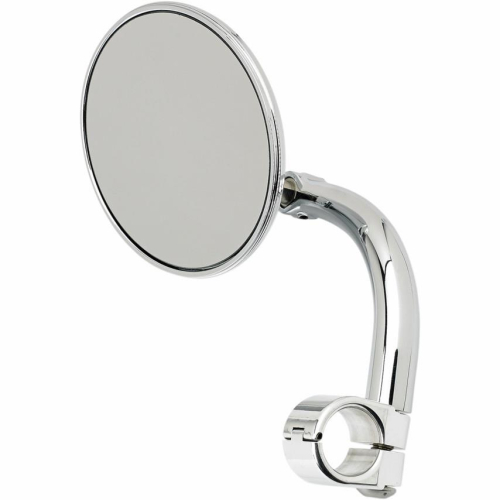 Biltwell Inc. - Biltwell Inc. 3-3/4in. Round Utility Mirror with Clamp-On Mount for 7/8in. Handlebar - Chrome - UMCIR78CP