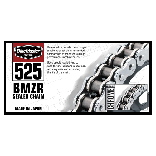 BikeMaster - BikeMaster 525 BMZR Series Z-Ring Chain - 120 Links - Chrome - 197414
