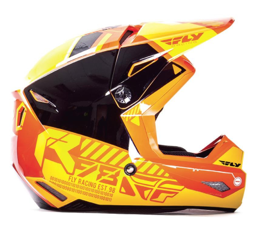 Fly Racing - Fly Racing Kinetic Elite Onset Youth Helmet - 73-8506YS - Orange/Yellow - Small