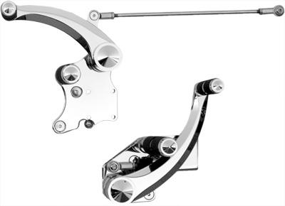 Accutronix - Accutronix Forward Controls with Master Cylinder - Diamond - Chrome - FC106-SIC