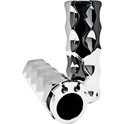 LA Choppers - LA Choppers Hex Comfort Grips - Chrome - LA-7435-00