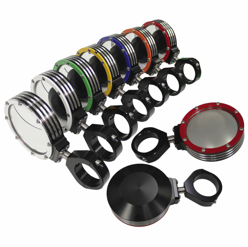 ModQuad - ModQuad Billet Round Side Mirrors with Bezel - 1 3/4in. - Orange - SIDE-BEZ-Y