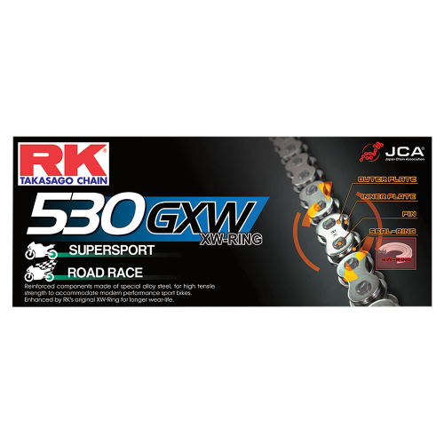 RK - RK 530 GXW BC XW-Ring Chain - 170 Links - Black/Chrome - BC530GXW170