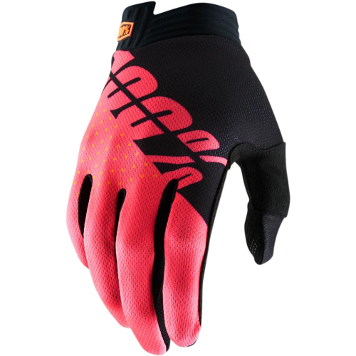 100% - 100% I-Track Gloves - 10015-013-11 - Black/Neon Red - Medium