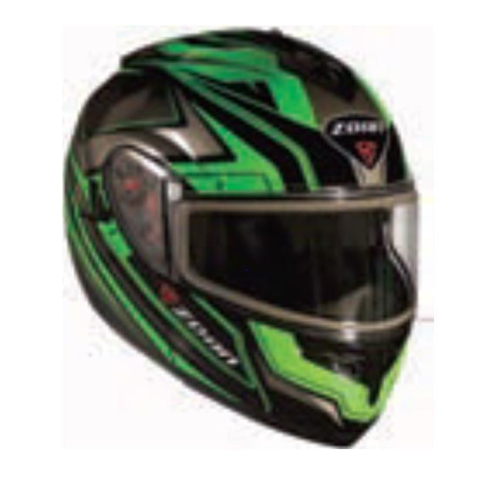 Zoan - Zoan Optimus Eclipse Graphics Snow Helmet with Double Lens Shield - 238-324 - Green - Small