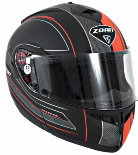Zoan - Zoan Optimus Raceline Graphics Snow Helmet with Electric Shield - 138-163SN/E - Matte Black/Orange - X-Small