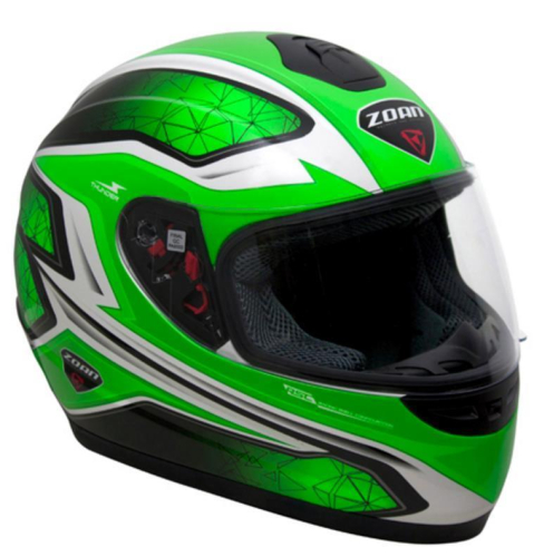 Zoan - Zoan Thunder Electra Graphics Snow Youth Helmet with Double Lens Shield - 223-151SN - Green - Medium