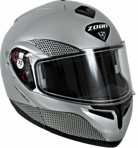 Zoan - Zoan Optimus Solid Snow Helmet with Double Lens Shield - 038-029SN - Silver - 3XL