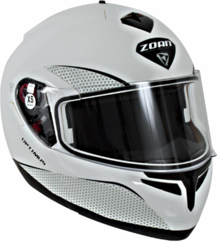 Zoan - Zoan Optimus Solid Snow Helmet with Double Lens Shield - 038-004SN - White - Small