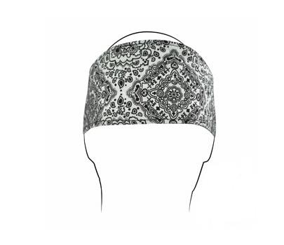 Zan Headgear - Zan Headgear Highway Honey Womens Headband - HHBV102 - White Paisley Rhinestone