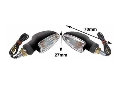 Emgo - Emgo Deco RoadHawk II Signal Lights - Black Housing/Clear Lens - 61-83743