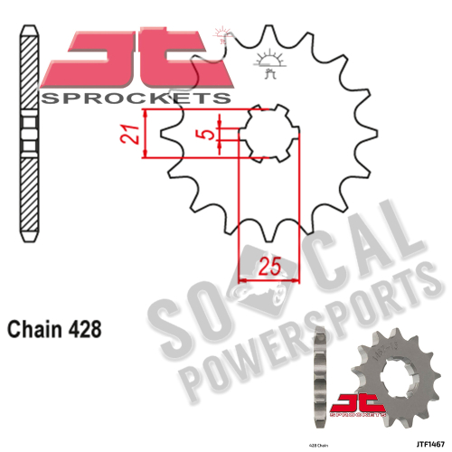 JT Sprockets - JT Sprockets Steel Front Sprocket - 13T - JTF1467.13