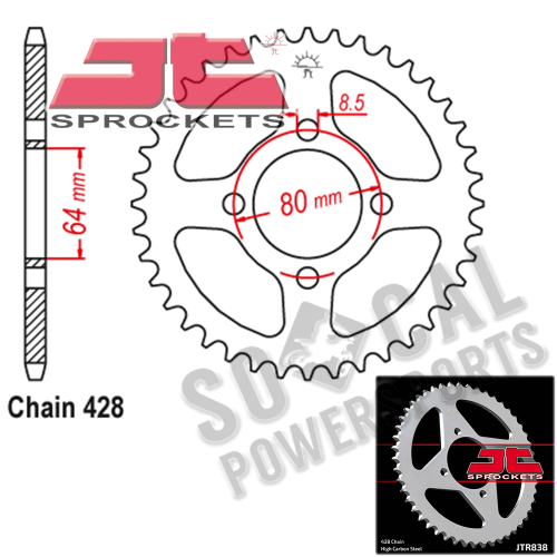 JT Sprockets - JT Sprockets Steel Rear Sprocket - 39T - JTR838.39